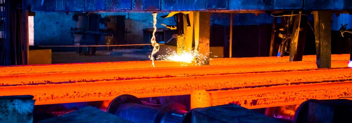 interior view of a steel factory,steel industry in city of China.